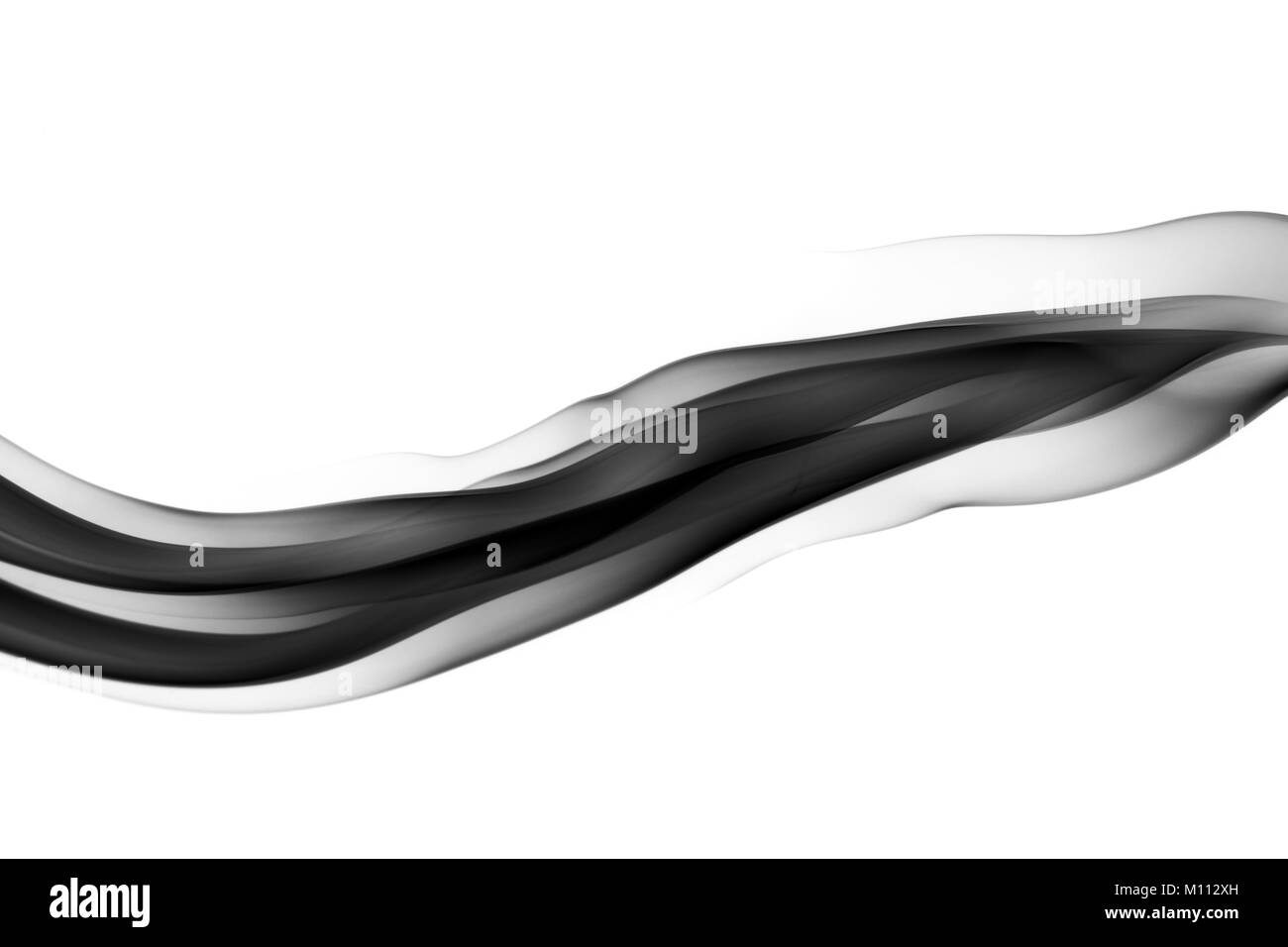 Abstract black smoke waves over the white background Stock Photo - Alamy