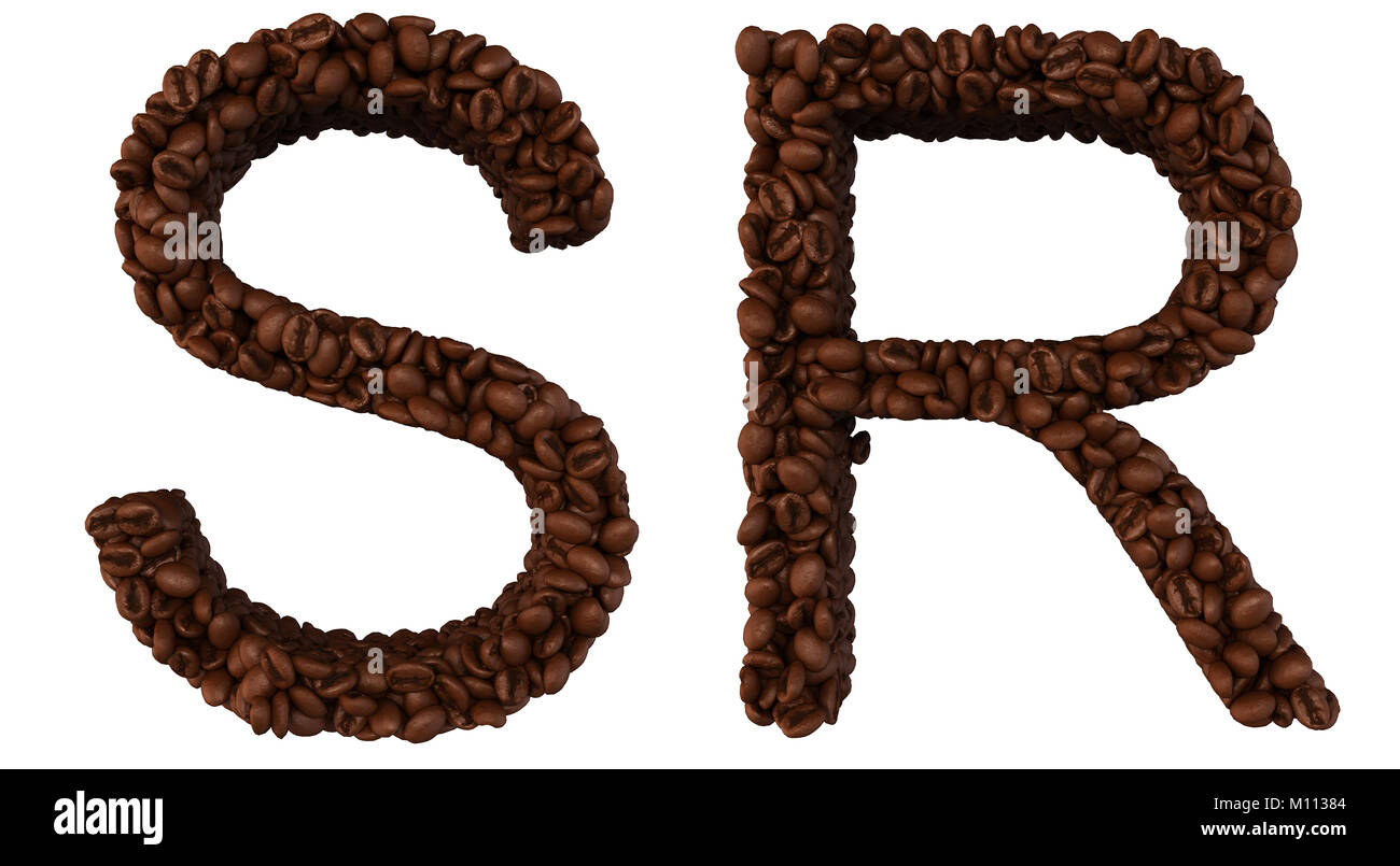 Coffee font S and R letters isolated over white Stock Photo