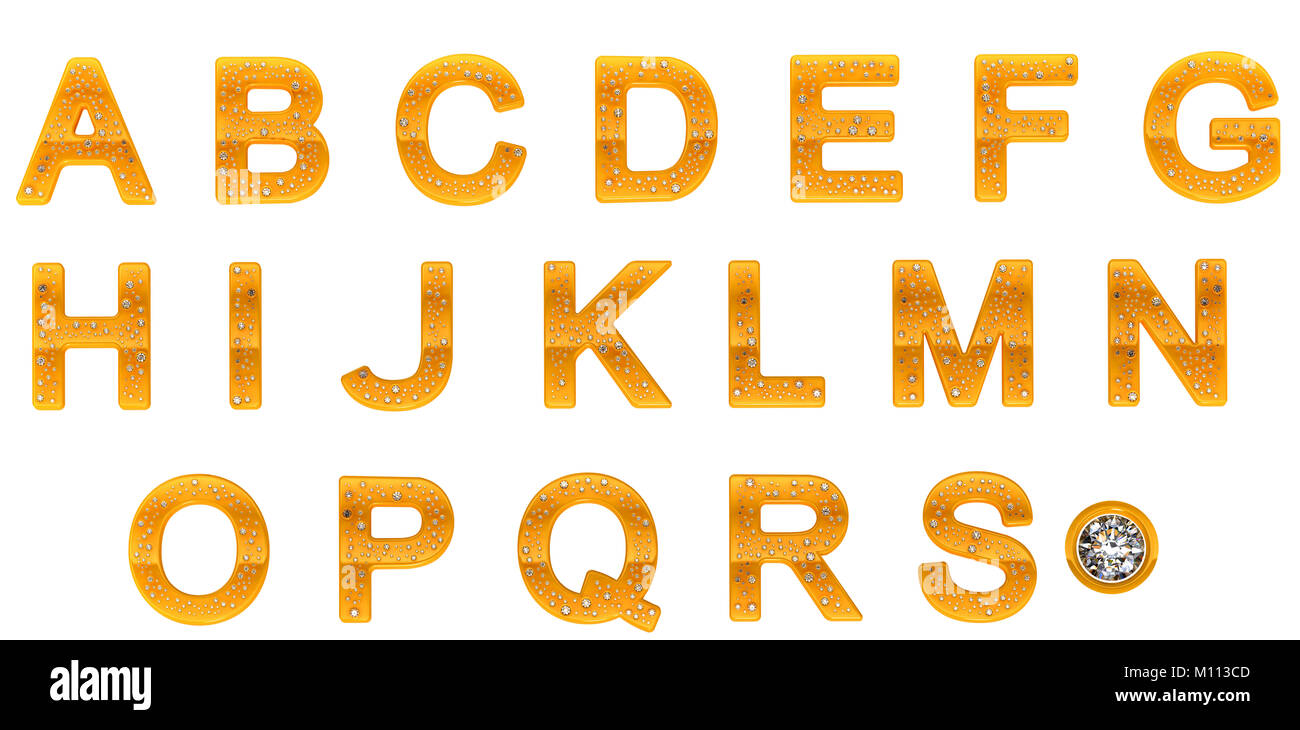 Golden Diamond A-S letters. Other characters are in my portfolio Stock Photo