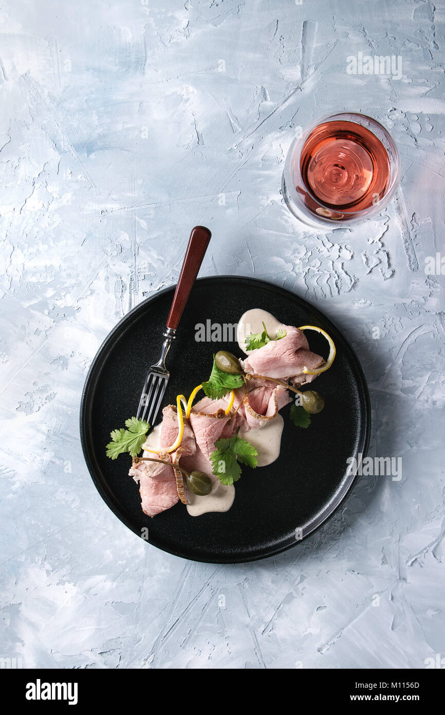 Veal with tuna sauce vitello tonnato Stock Photo Alamy