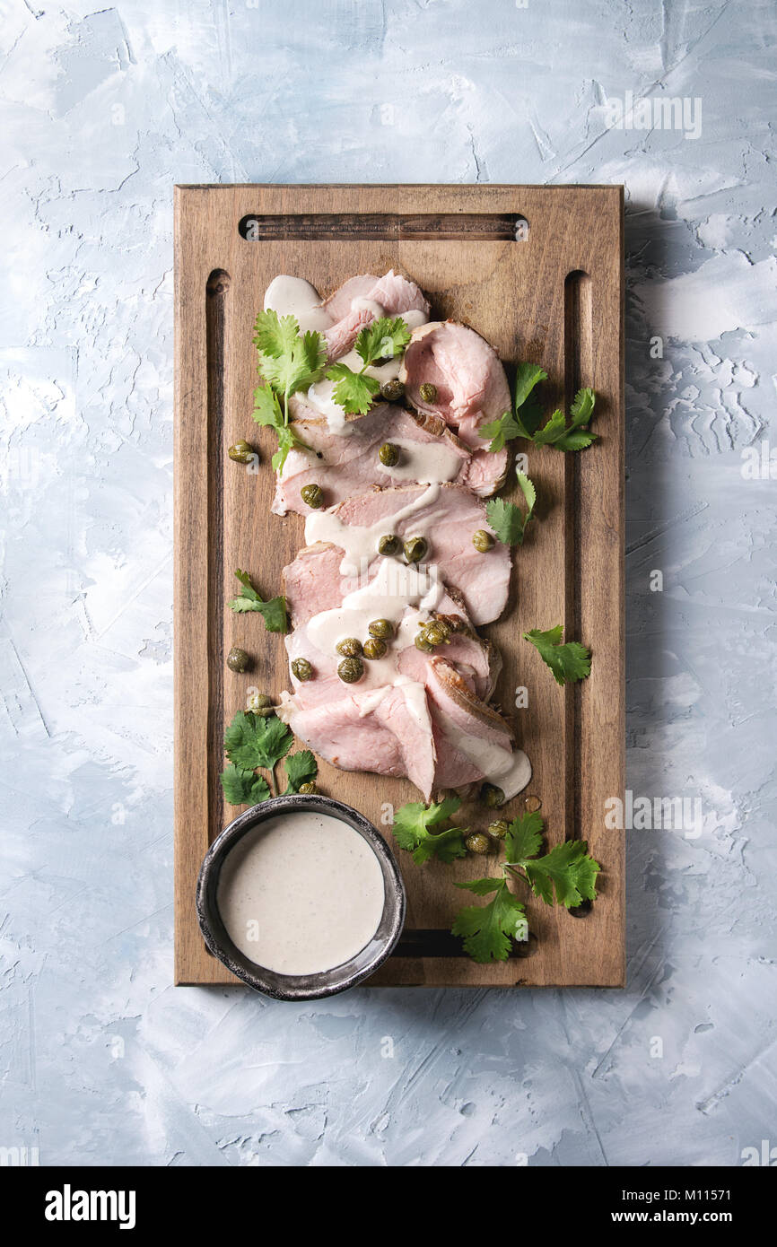 Veal with tuna sauce vitello tonnato Stock Photo Alamy