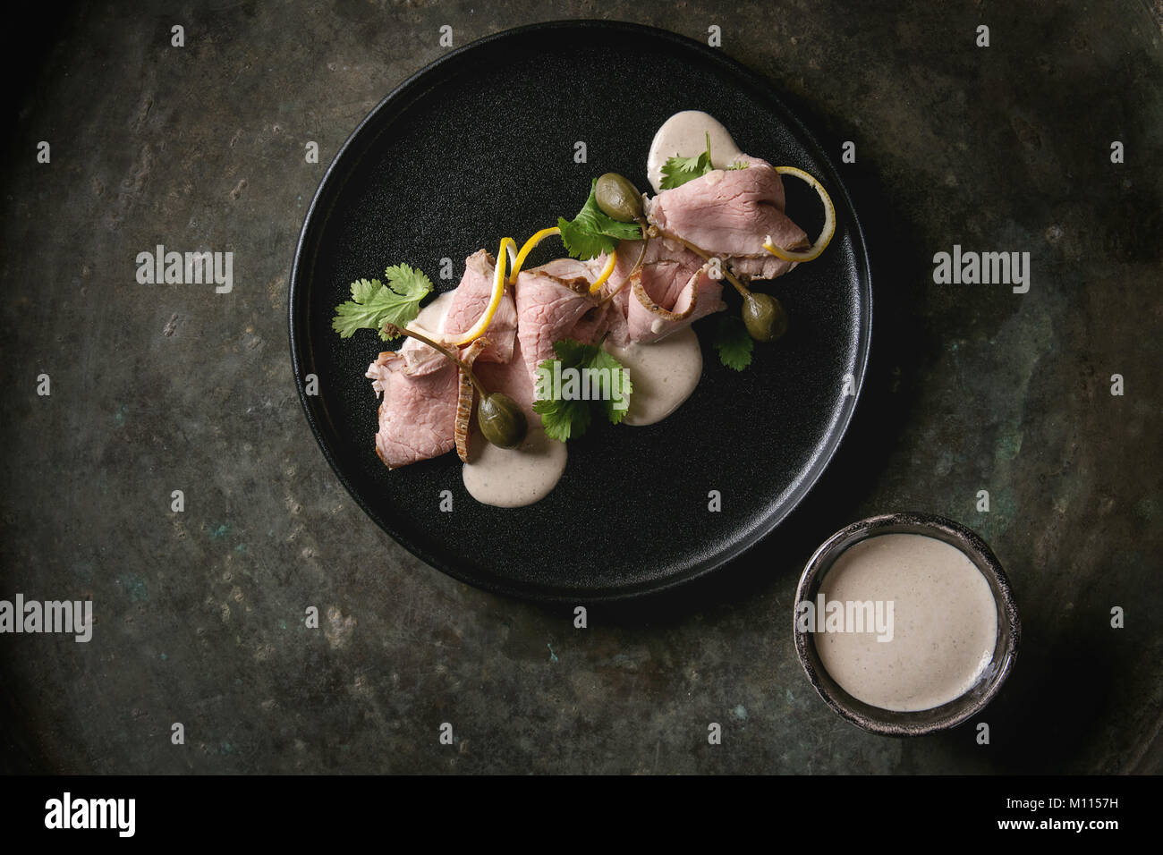 Veal with tuna sauce vitello tonnato Stock Photo Alamy