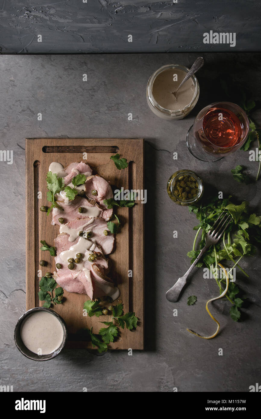 Veal with tuna sauce vitello tonnato Stock Photo Alamy