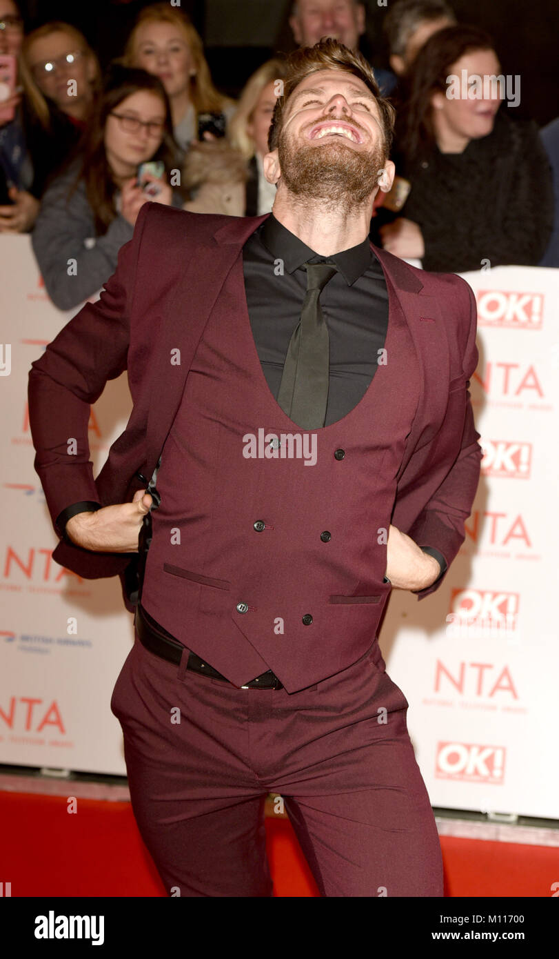 Photo Must Be Credited ©Alpha Press 079965 23/01/2018 Joel Dommett National Television TV Awards NTAs 2018 at The O2 London Stock Photo