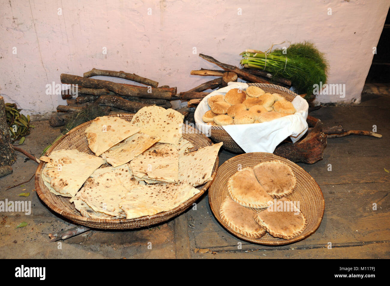 Pistoccu e Carasau bread, Sardinian traditional shepherd's bread, Sardinia, Italy Stock Photo