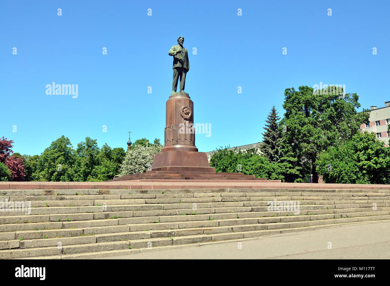 Monument to revolutionary leader Mikhail Ivanovich Kalinin. Kaliningrad, Russia Stock Photo