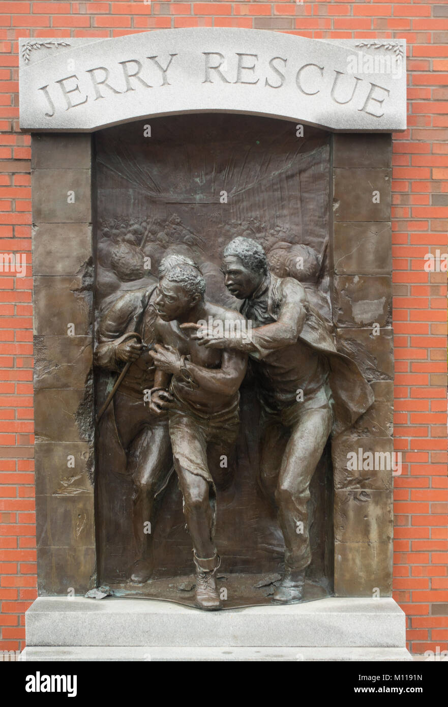 Jerry Rescue statue Syracuse New York Stock Photo Alamy