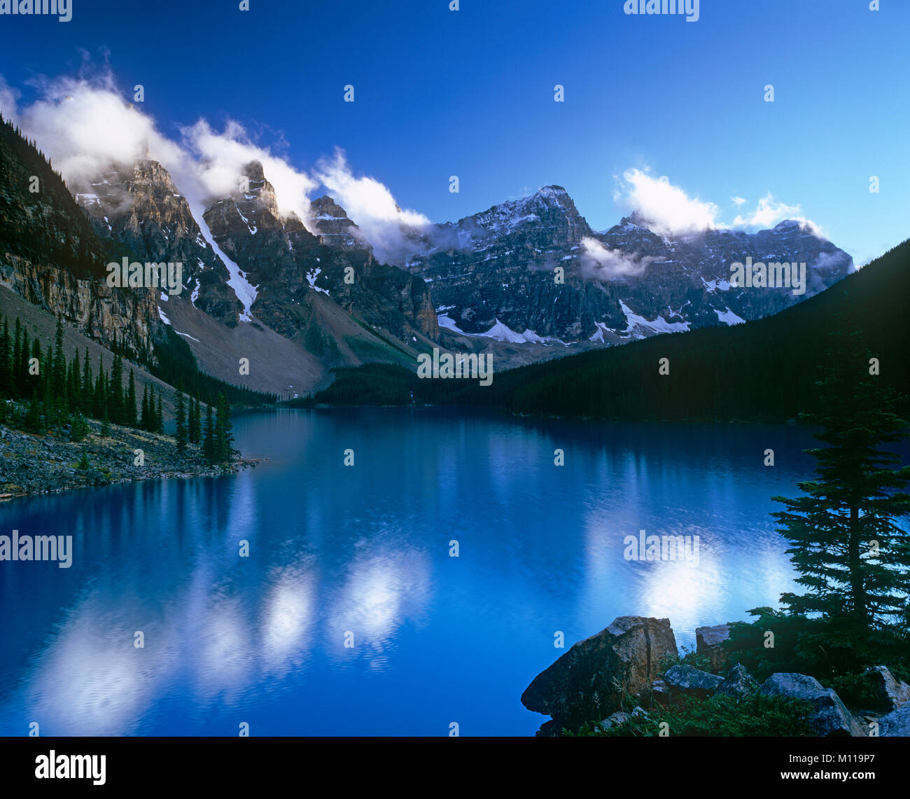 Moraine Lake, Banff National Park, Alberta, Canada Stock Photo