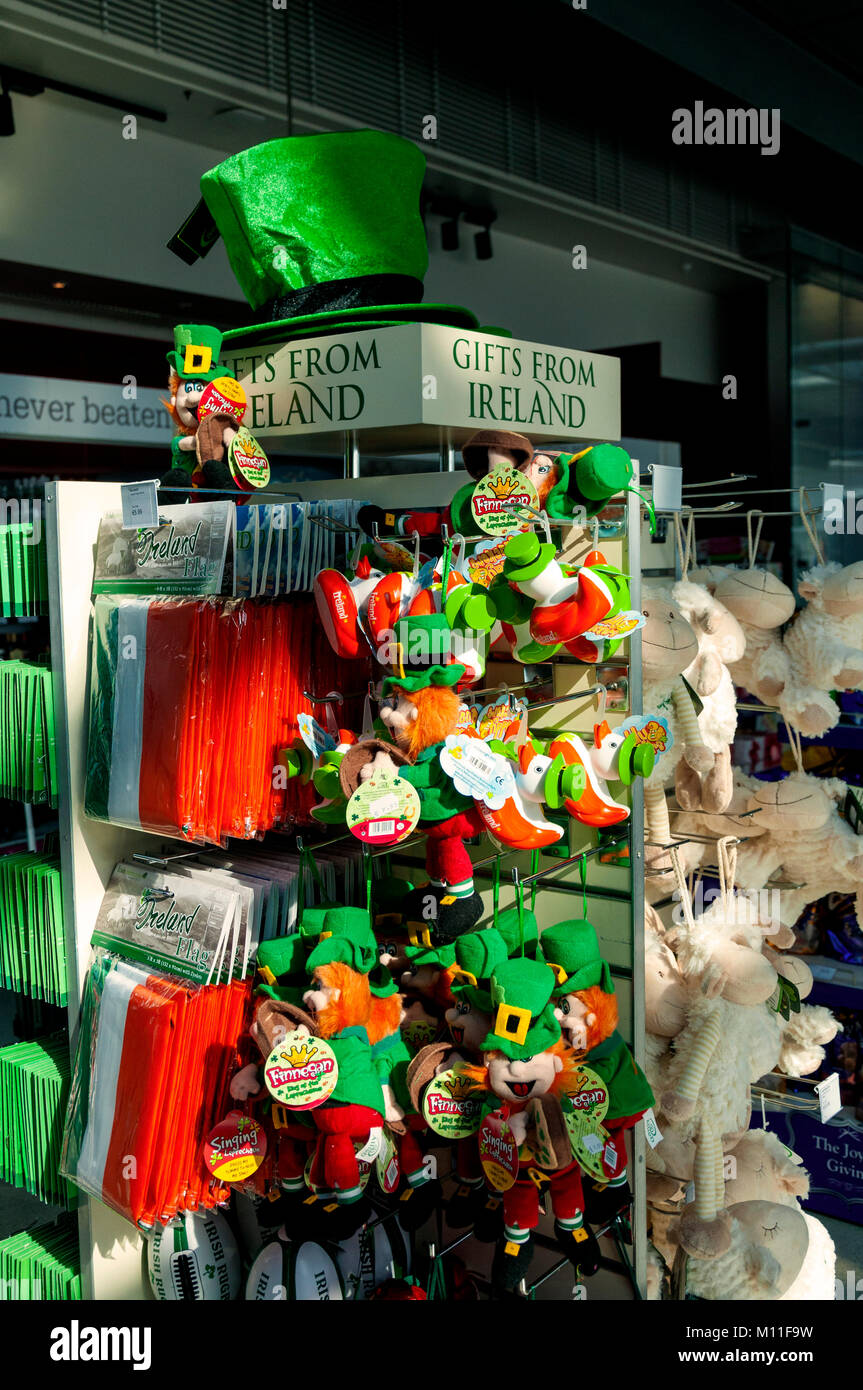 Souvenir shop Gifts from Ireland at Dublin Airport, Ireland Stock Photo