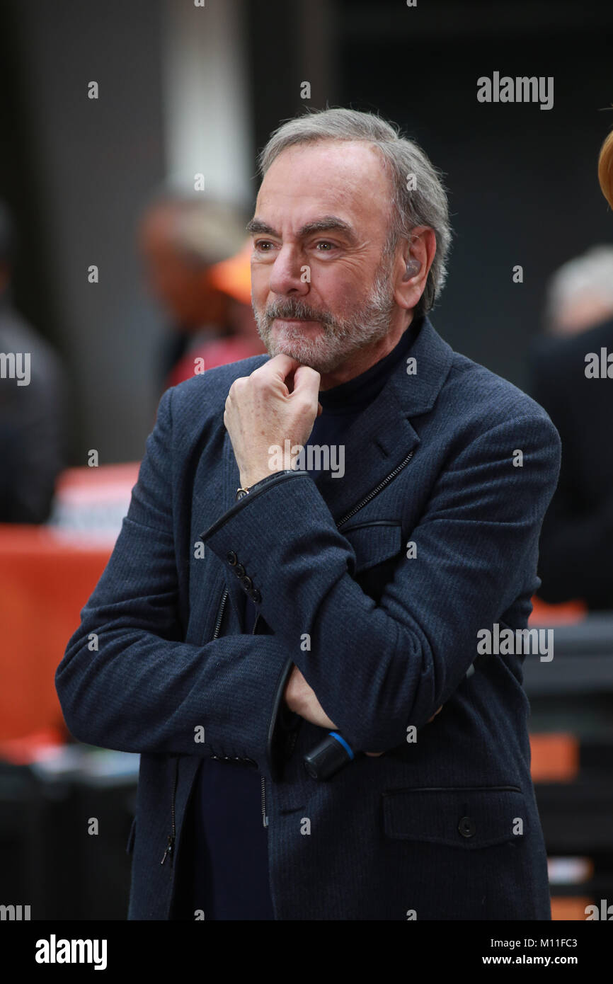 Neil Diamond performs on NBC's 'Today' at Rockefeller Plaza on October 20, 2014 in New York City. Stock Photo