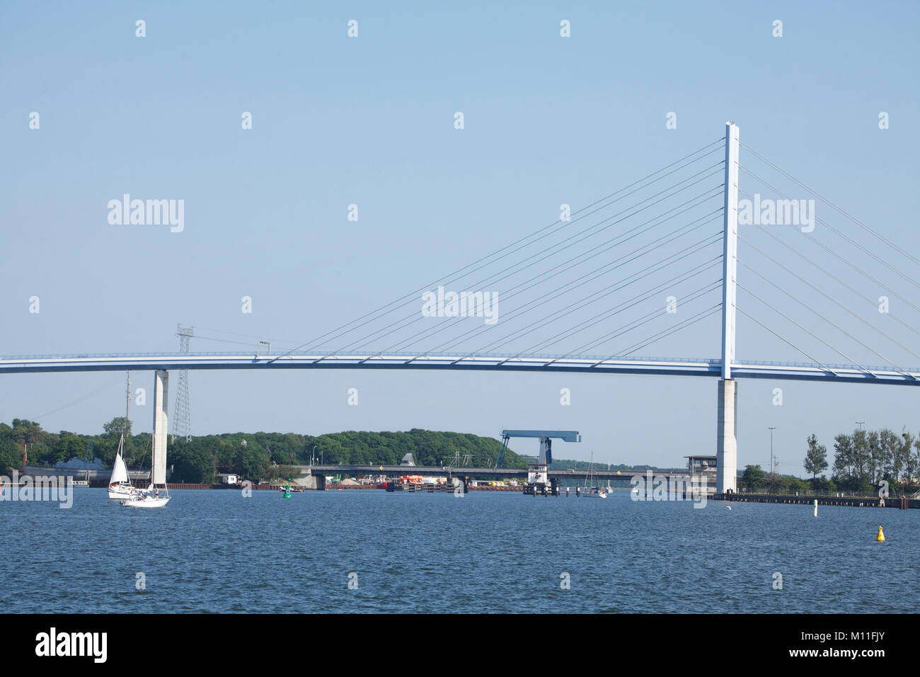 Rügenbrücke Bridge Stralsund, Mecklenburg-West Pomerania, Germany, Europe  I Rügenbrücke über den Strelasund, Stralsund, Mecklenburg-Vorpommern, Deuts Stock Photo