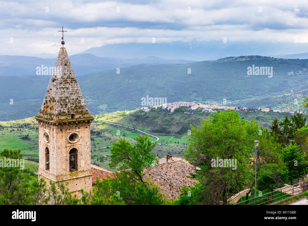 Beautifull view of the breathtaking landscape of Rocca Calascio, Abruzzo, Italy Stock Photo