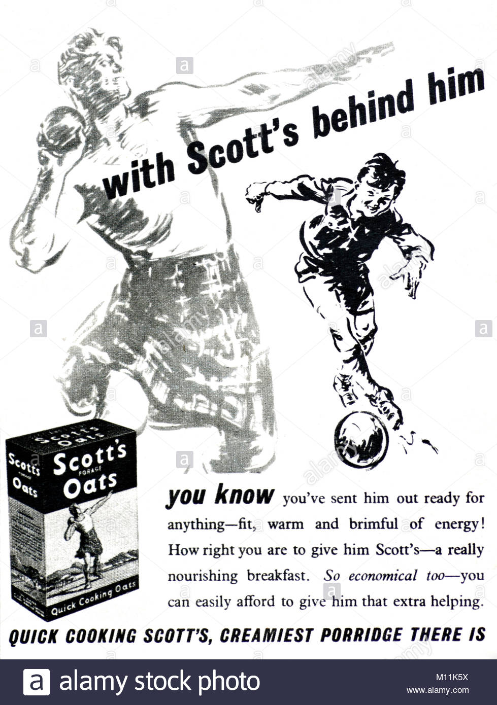 Scott's oats vintage advertising 1952 Stock Photo