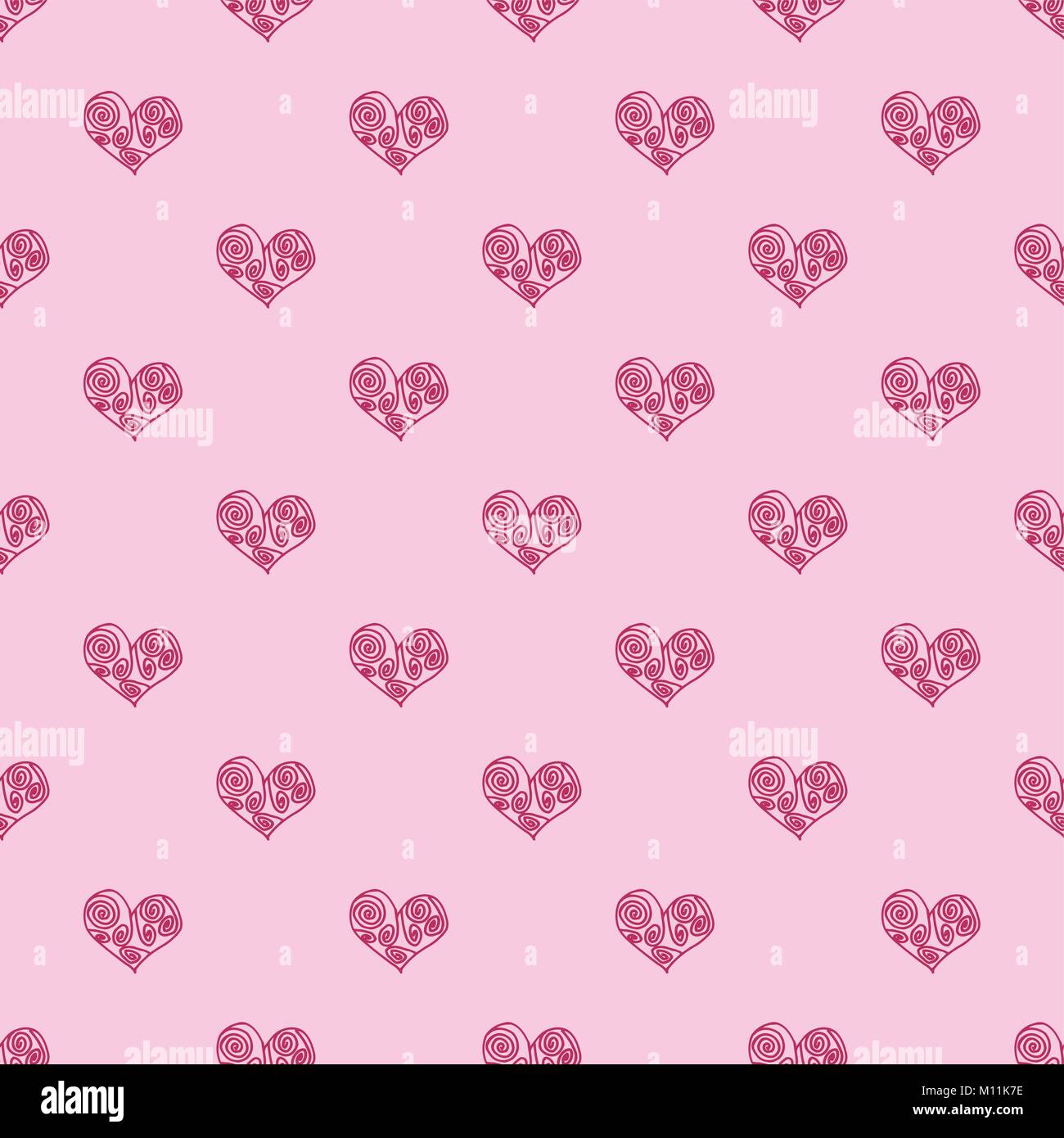 Seamless pattern background with pink hearts Stock Vector Image & Art ...