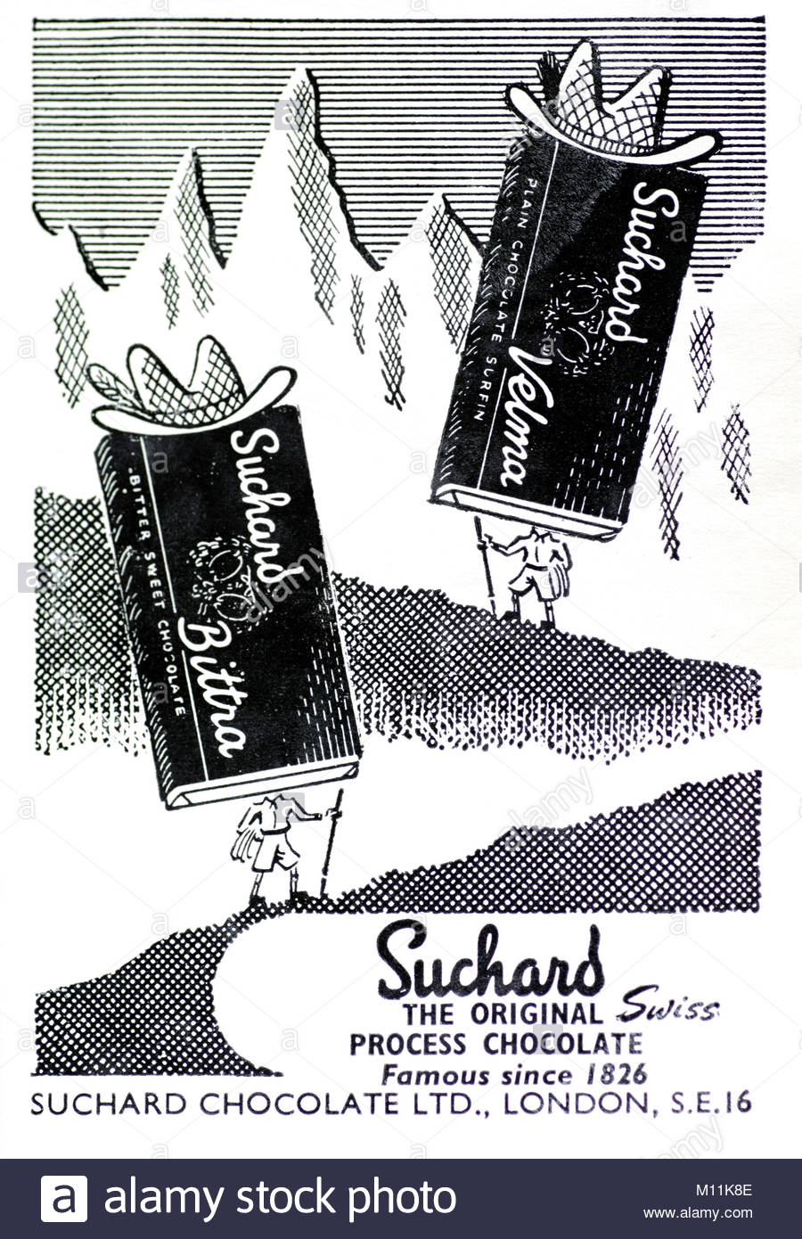 Suchard vintage advertising 1952 Stock Photo