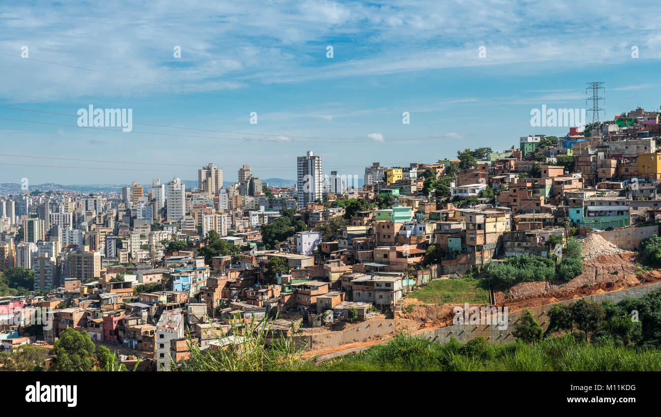 Cityscape of Belo Horizonte, meaning Beautiful Horizon, is the sixth largest city in Brazil Stock Photo