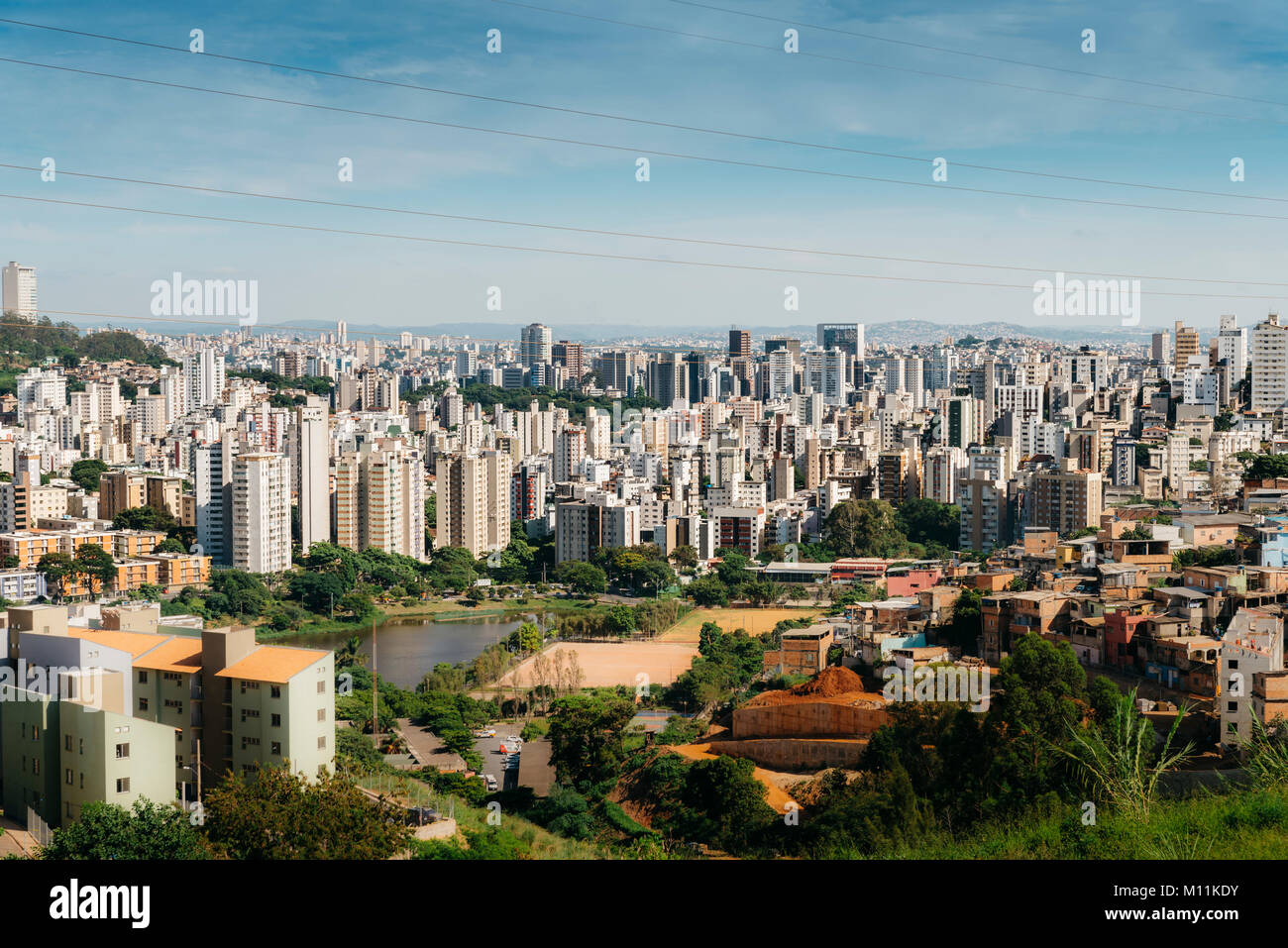 Cityscape of Belo Horizonte, meaning Beautiful Horizon, is the sixth largest city in Brazil Stock Photo