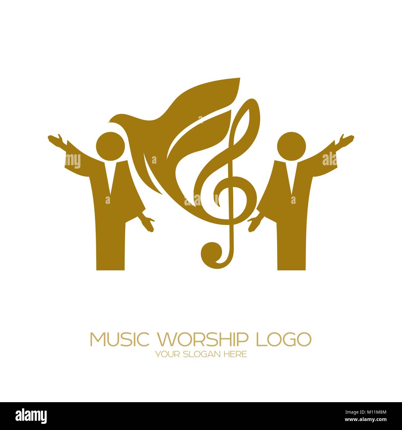 Music logo. Christian symbols. Worshiping God in the Holy Spirit Stock ...