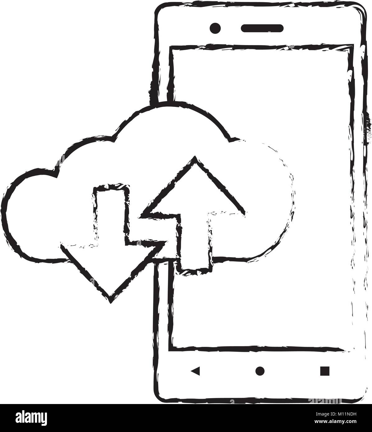 Smartphone of device gadget and technology theme Isolated design Vector ...
