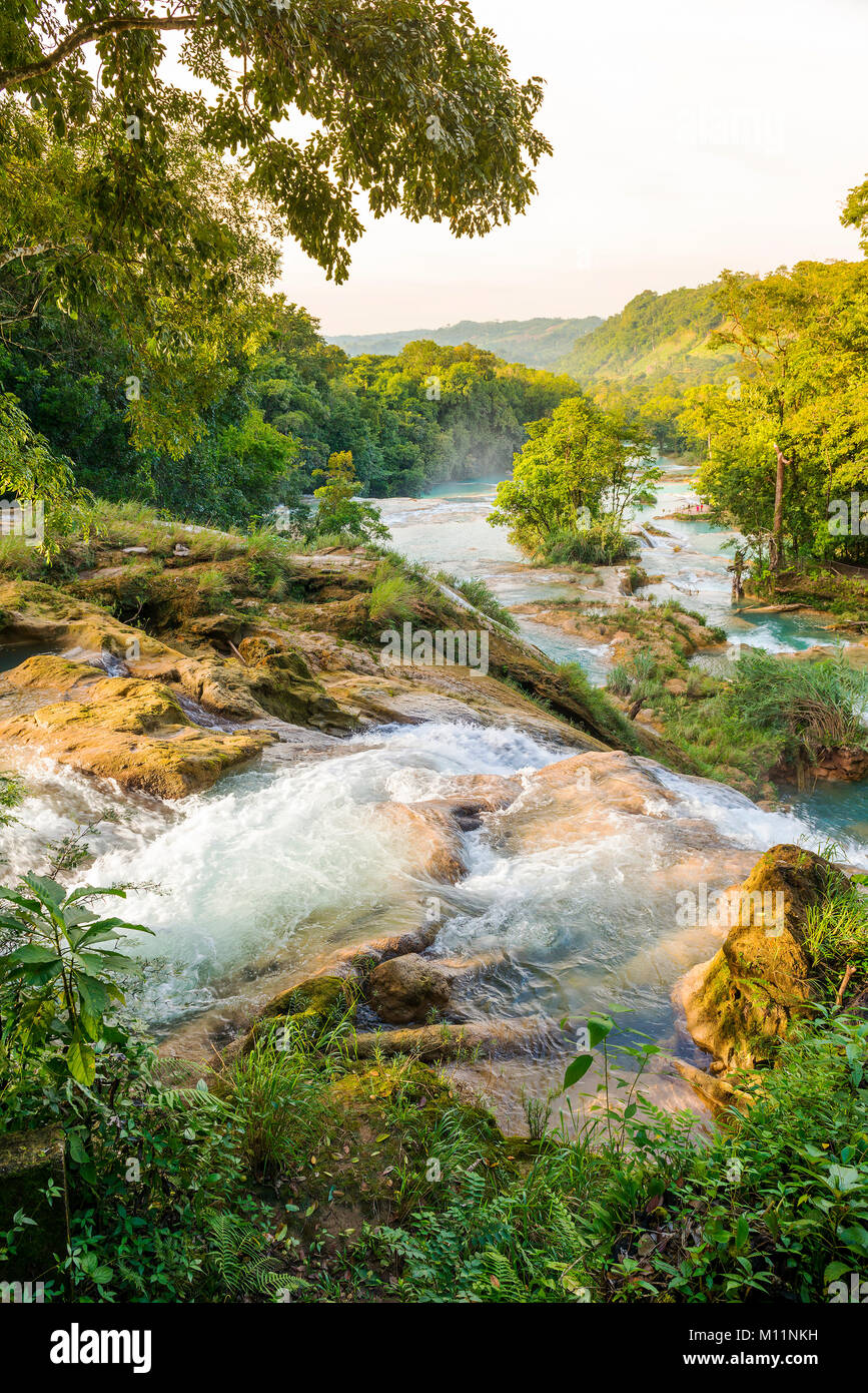Agua Azul waterfall near Palenque in Chiapas, Mexico Stock Photo