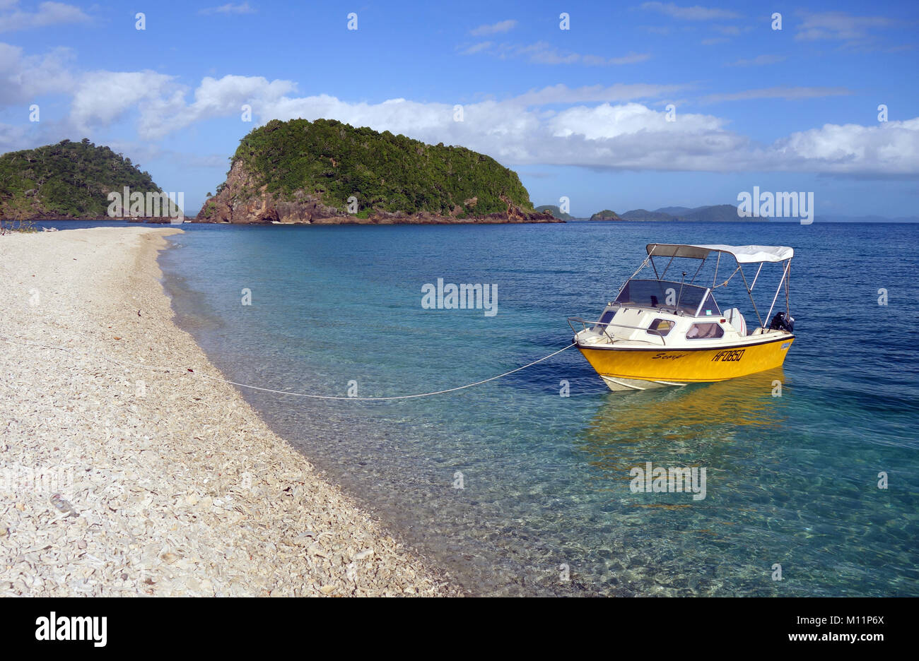 Boat at Kent Island, Barnard Island Group, Great Barrier Reef