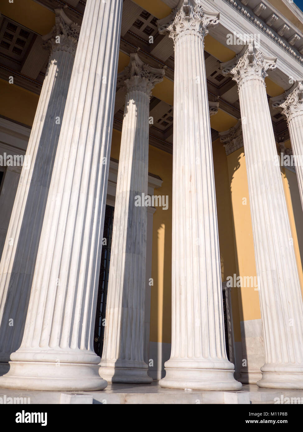 Ancient greek pillars and columns in Athens Greece Stock Photo - Alamy