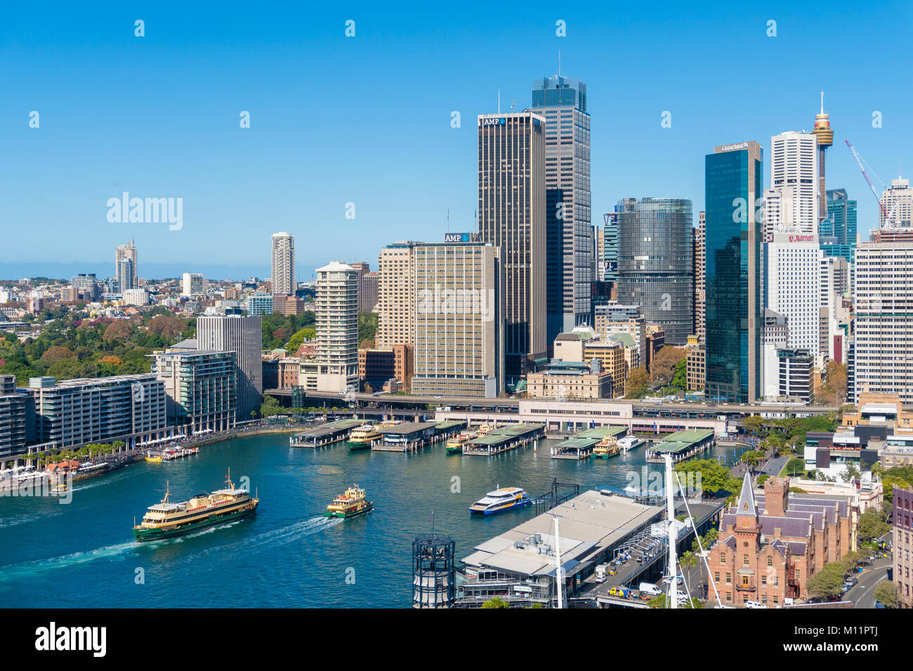 Aerial view of Circular Quay in Sydney Stock Photo