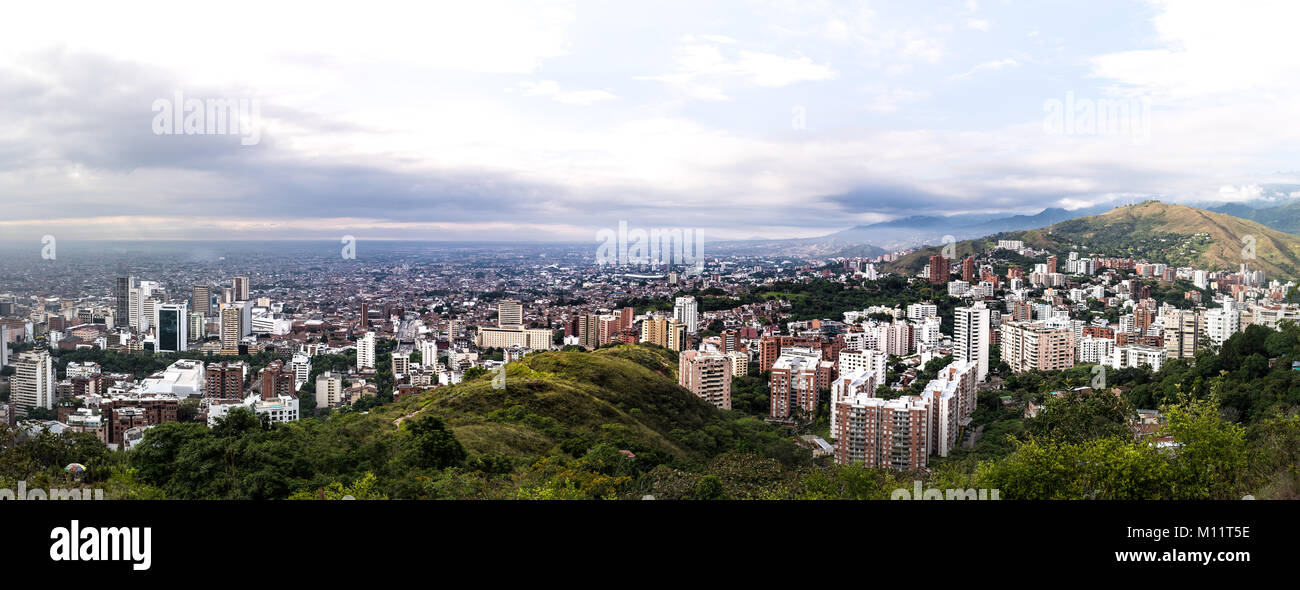 View over Santiago de Cali, Valle del Cauca in Colombia Stock Photo