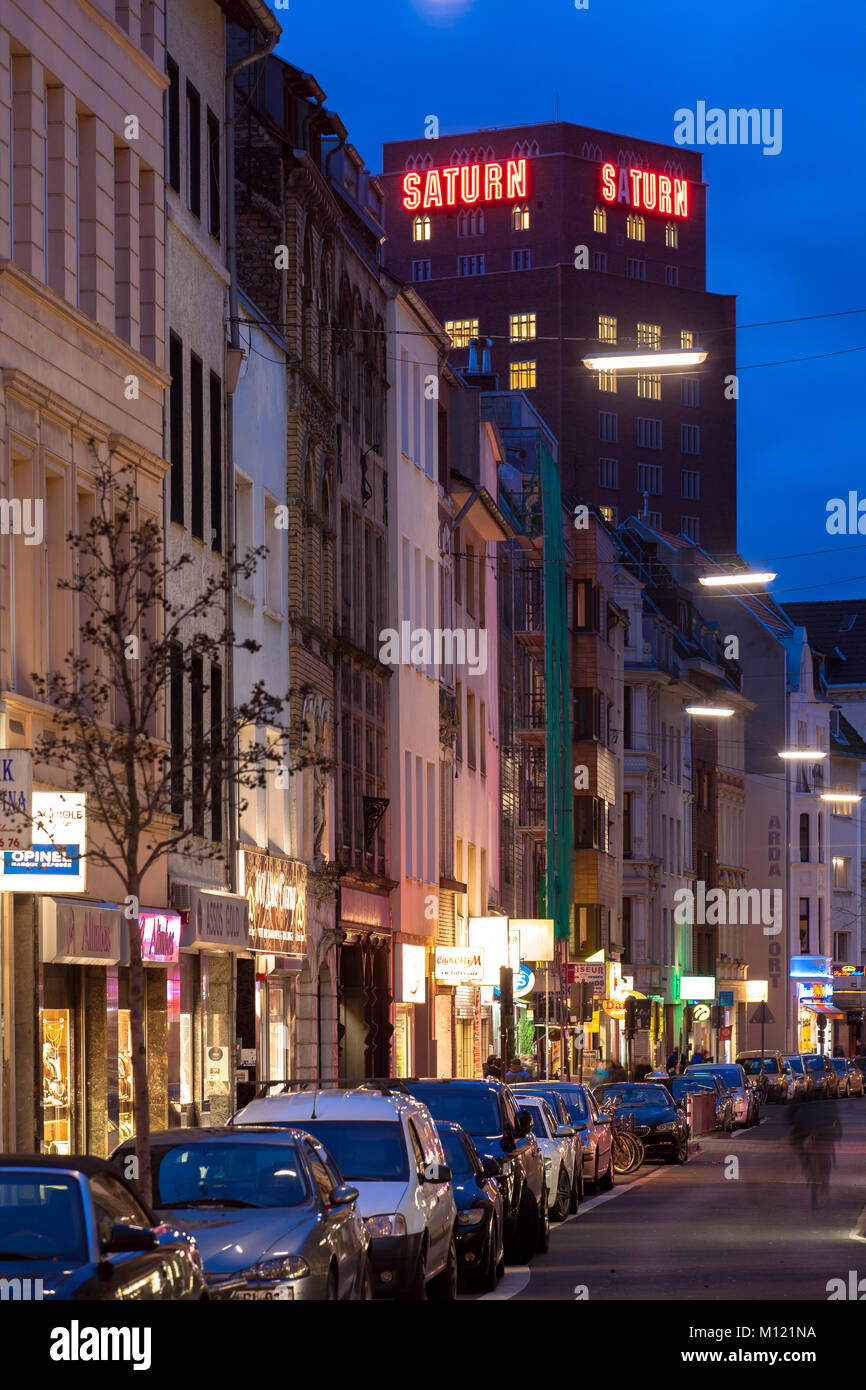 Germany, Cologne, houses at the street Weidengasse in the Eigelstein ...