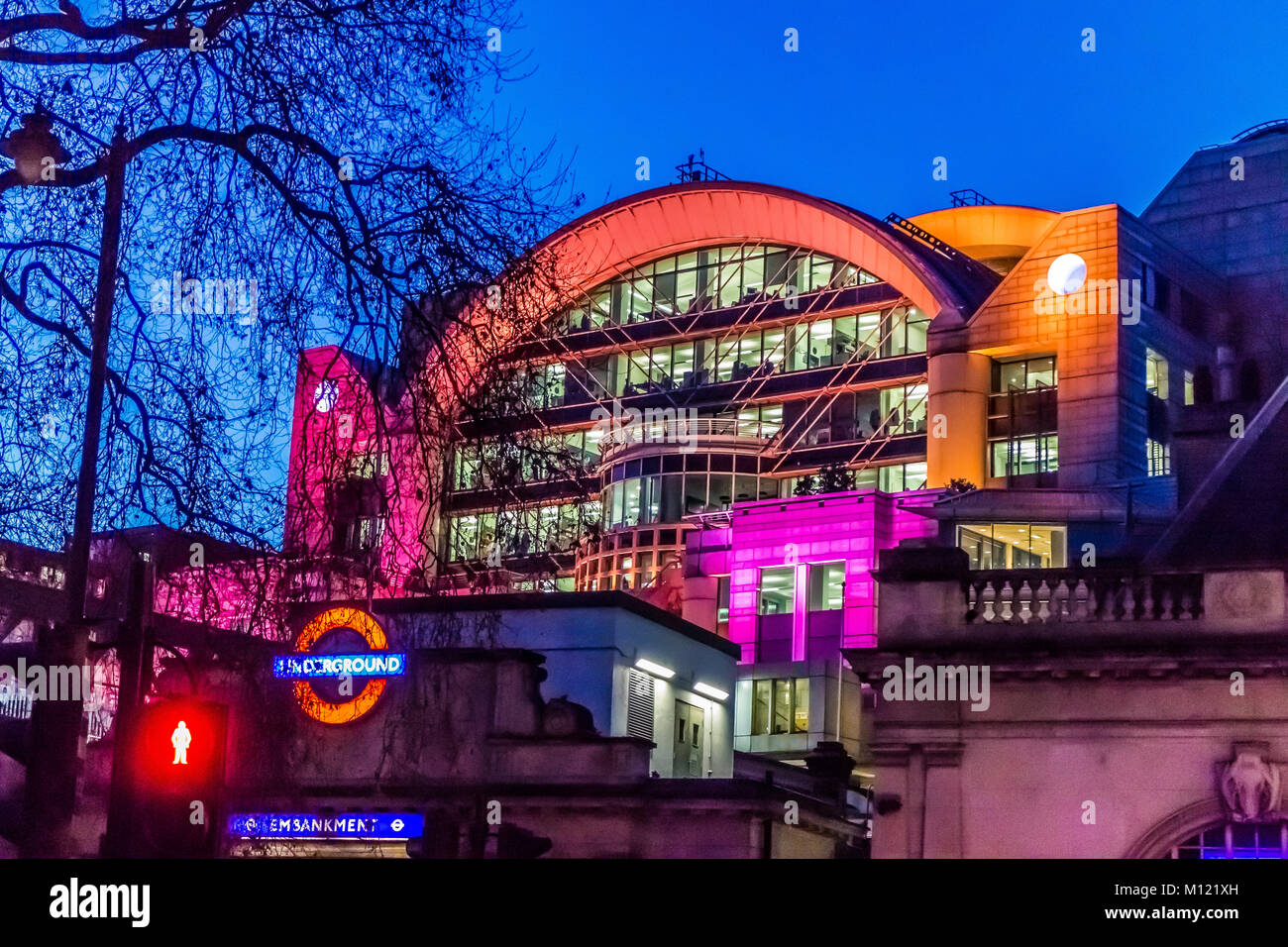 Embankment Station, river bank. Stock Photo