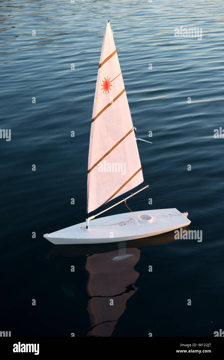 Radio controlled Laser, sailing yacht Stock Photo Alamy