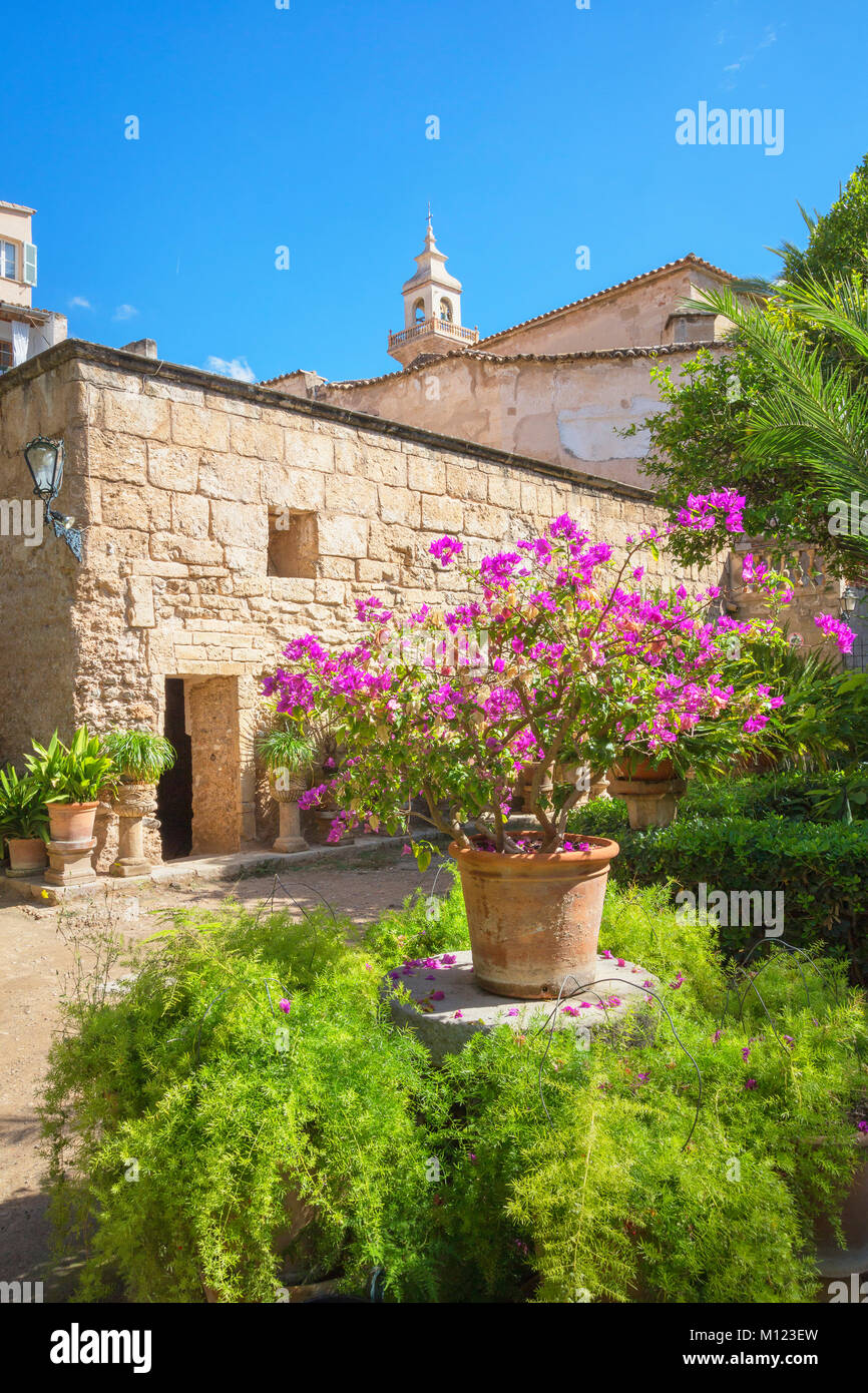 Garden in Arab baths,Banys Arabs,Palma de Mallorca,Mallorca,Balearic Islands,Spain Stock Photo