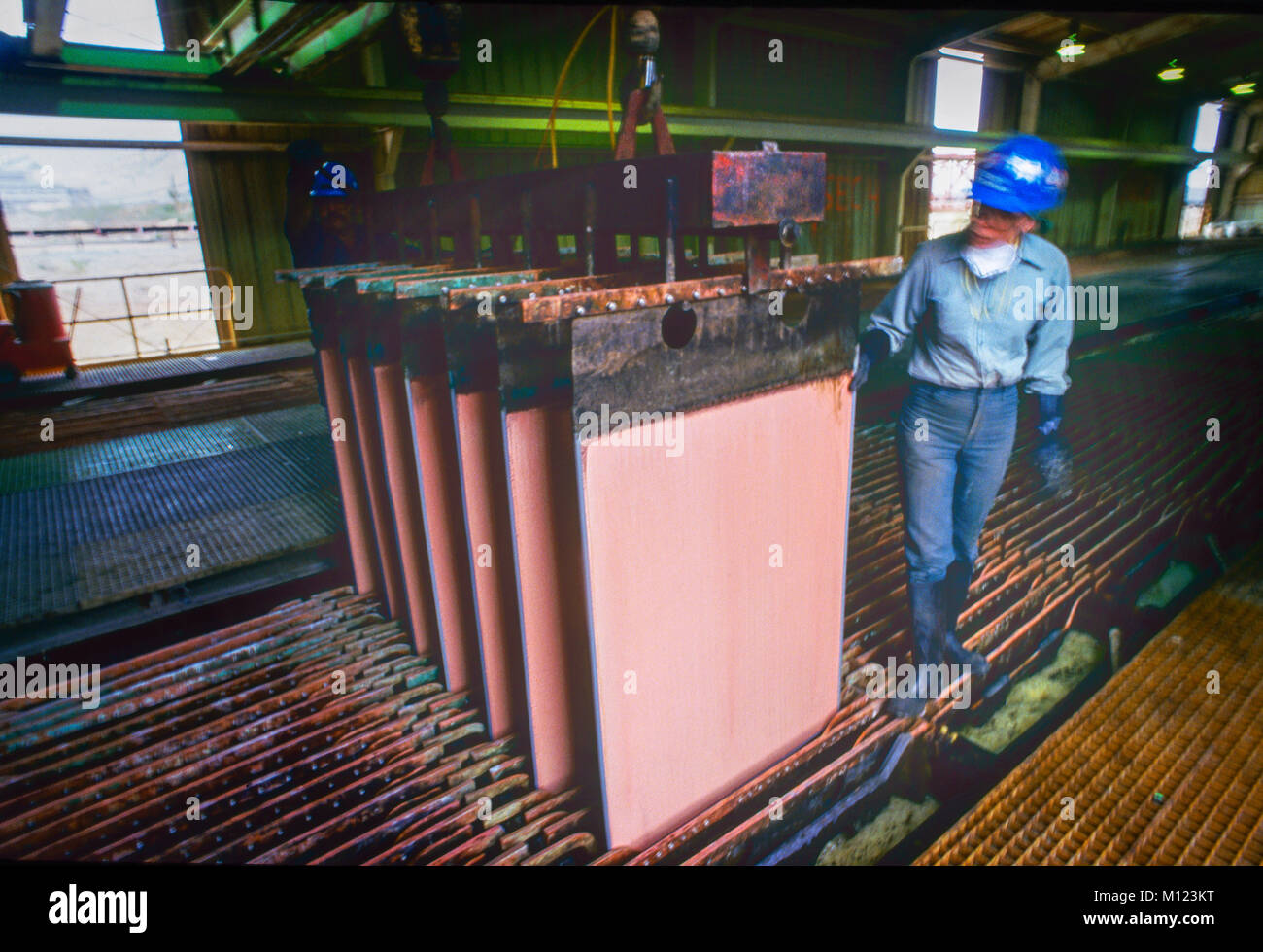 Open pit copper mining operations and workers in the American West Stock Photo Alamy