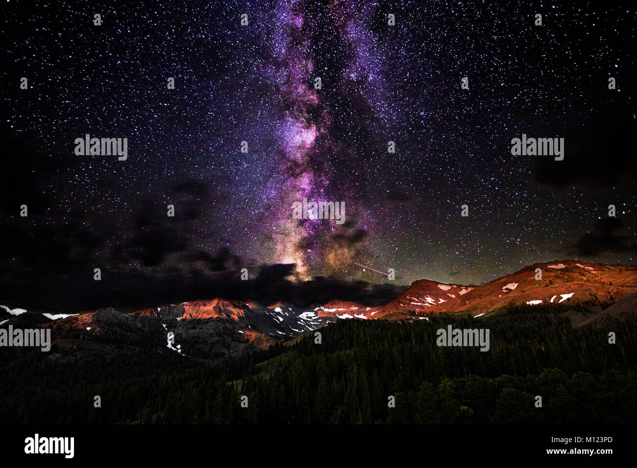 The Milky Way over Sonora Pass Stock Photo