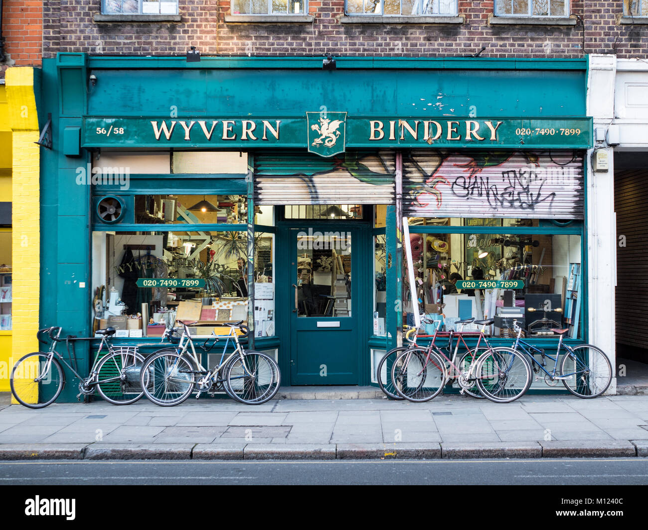 Wyvern Bindery, bookbinders in Clerkenwell Road London Stock Photo