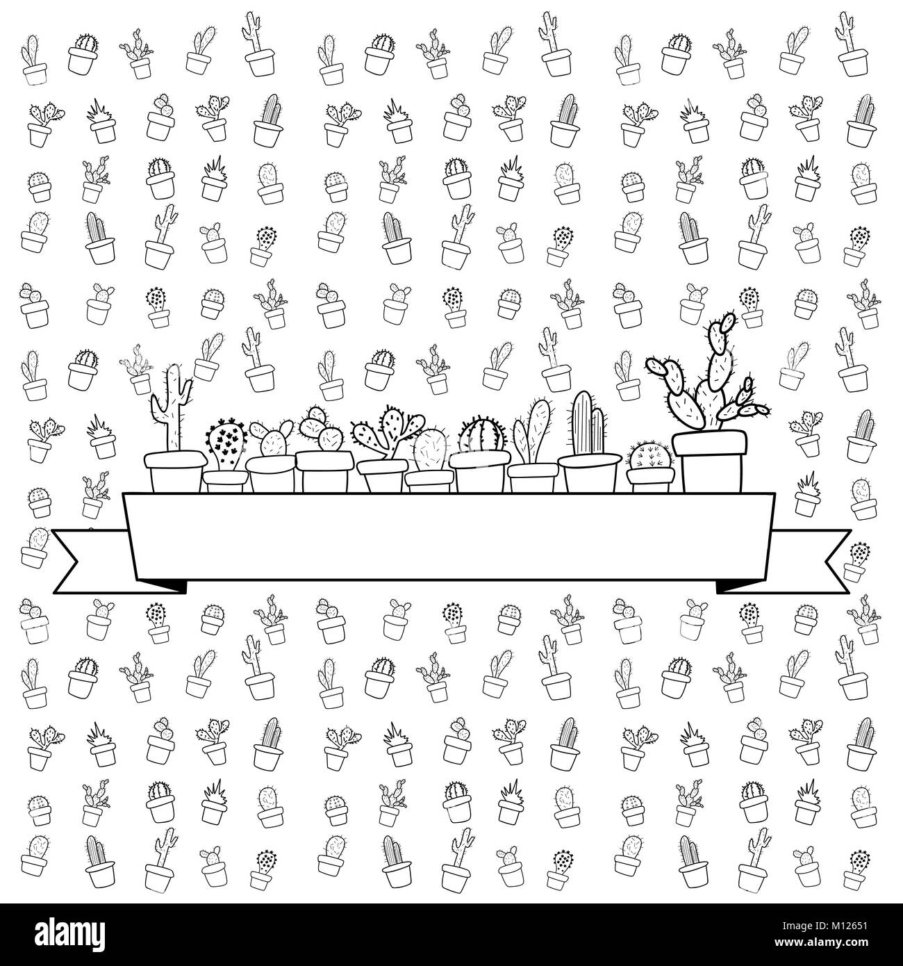 cactus doodle art ,hand drawn icons Stock Photo - Alamy