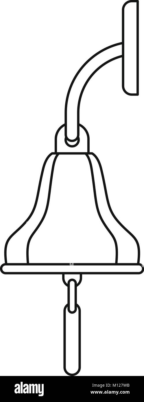 Ship bell icon outline Stock Vector