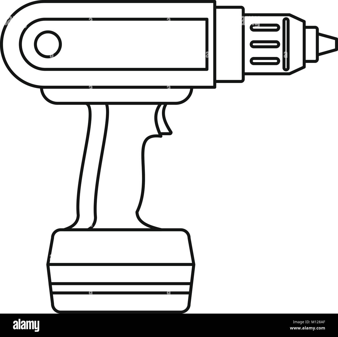 Electric screwdriver drill icon outline Stock Vector