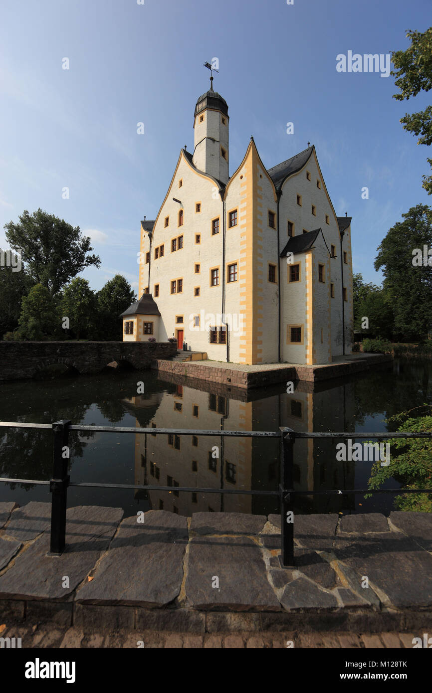 water castle, moated castle of Klaffenbach, village Klaffenbach part of ...