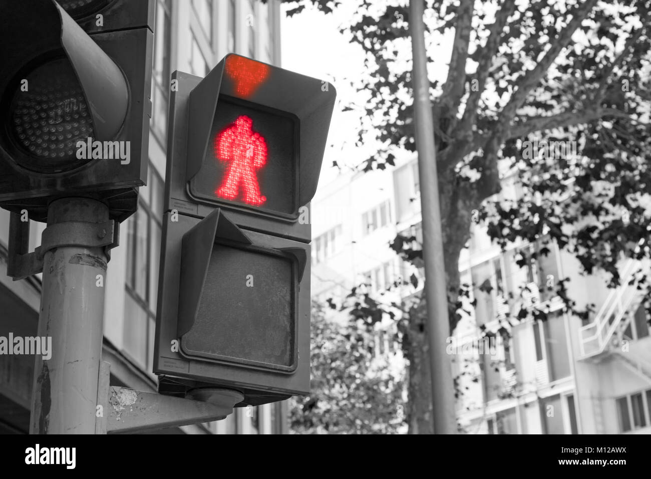 Traffic lights in Barcelona, Spain Stock Photo Alamy