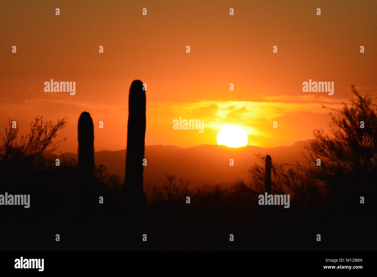 Desert Mountain Sunset Stock Photo - Alamy
