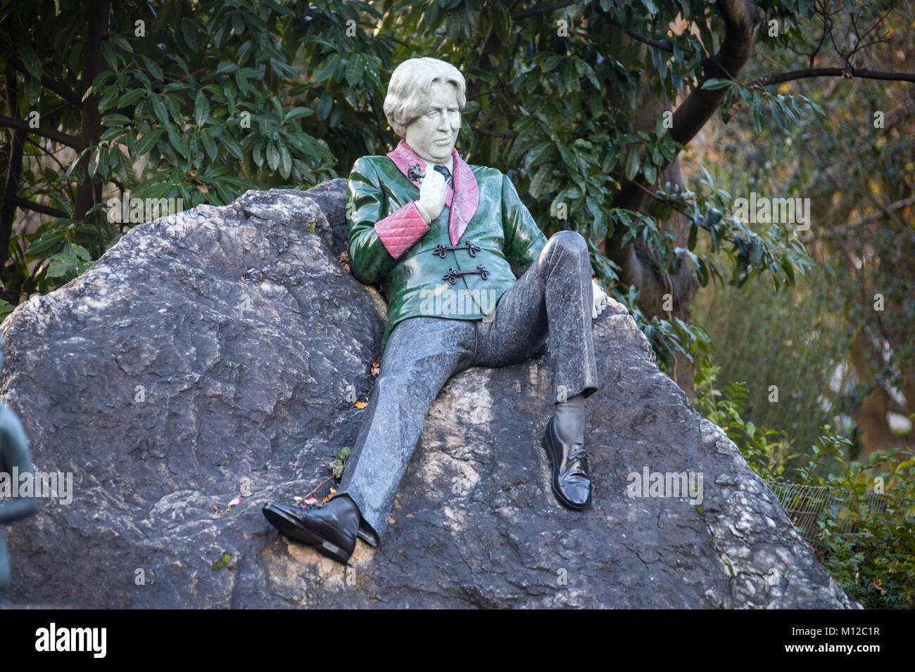 Statue of Oscar Wilde, Merrion Square Park, Dublin, Ireland Stock Photo