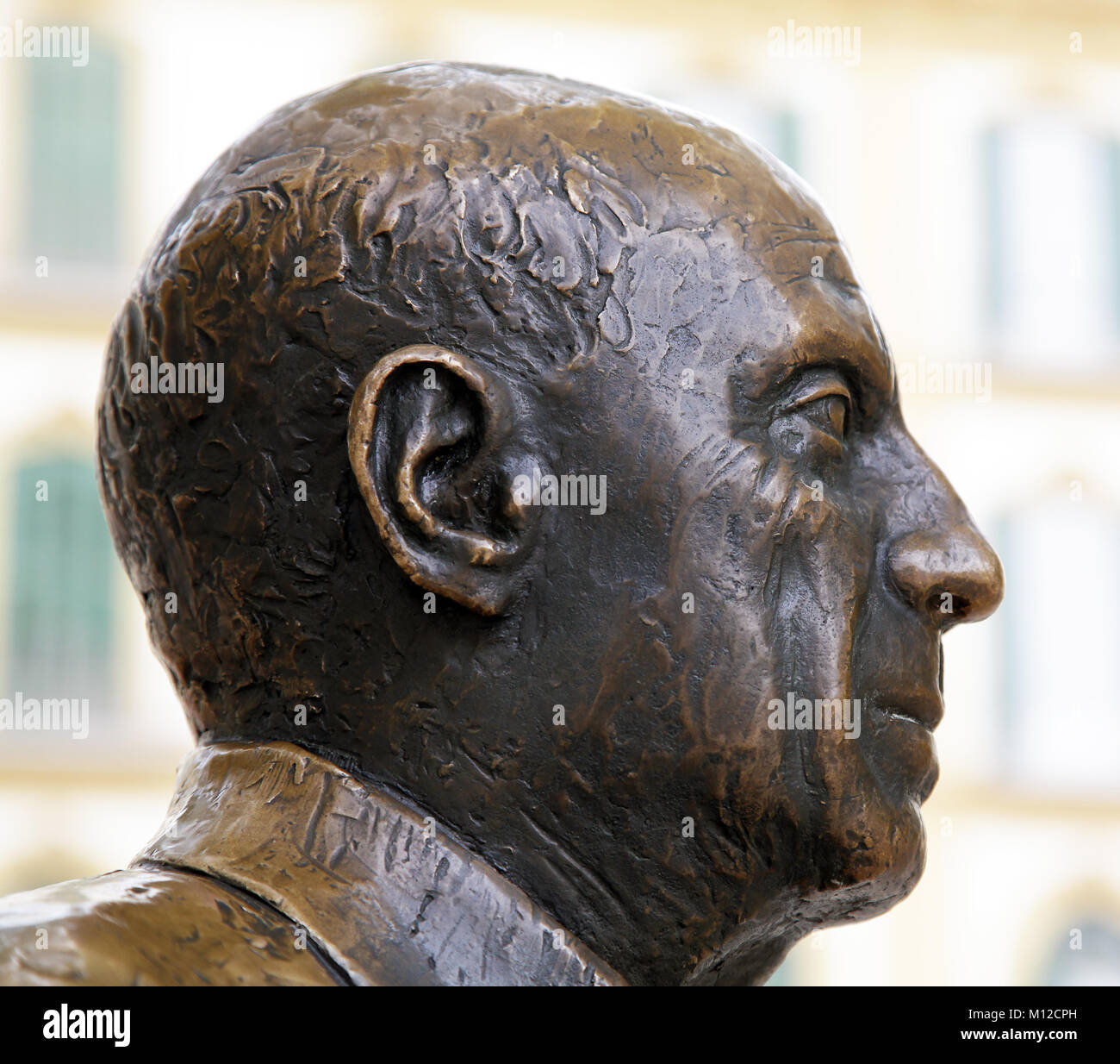Pablo Picasso Statue.made by sculptor Francisco Lopez Hernandez at Plaza de la Merced Malaga Spain Stock Photo
