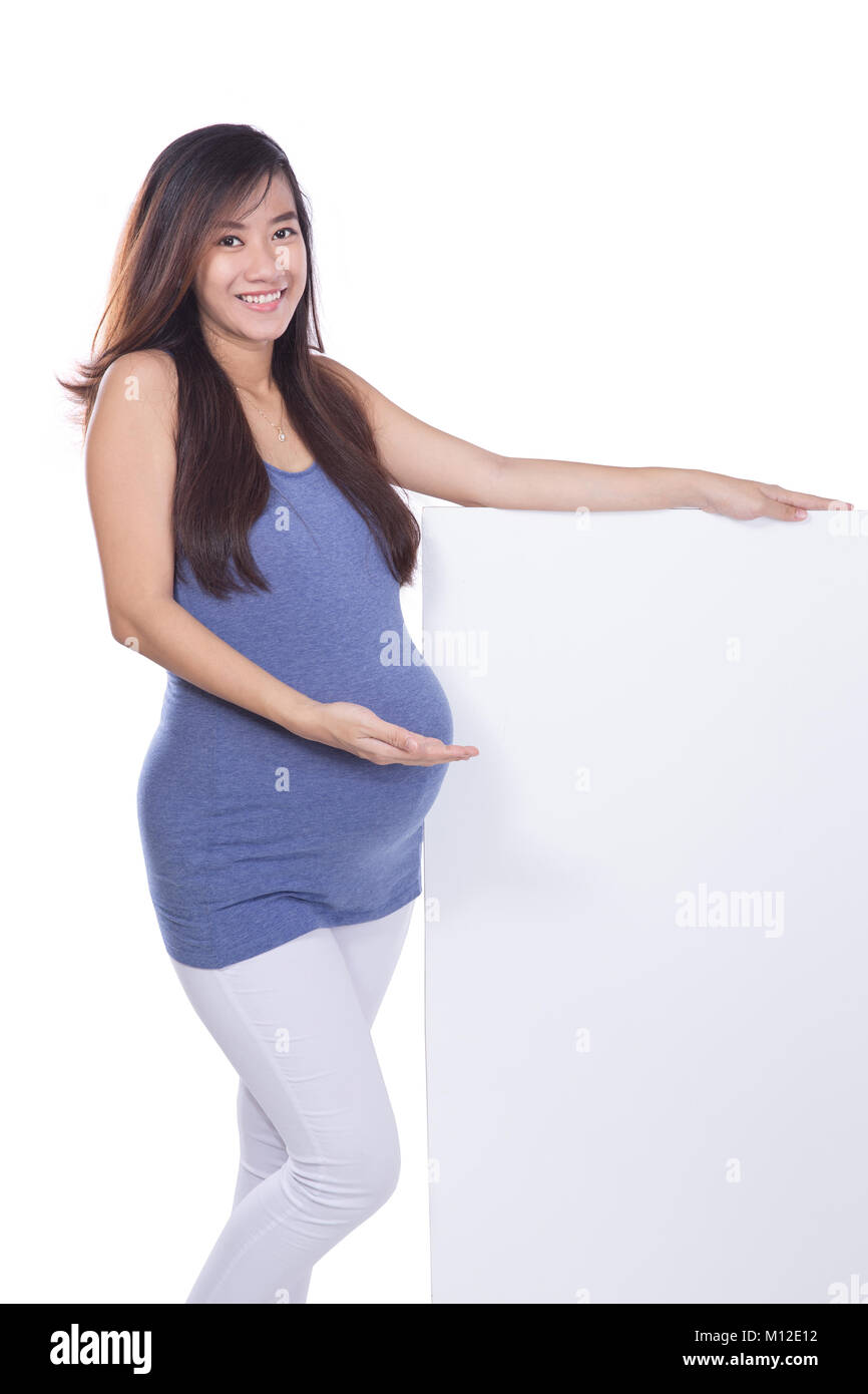 Pregnant asian woman blue shirt hi-res stock photography and images - Alamy