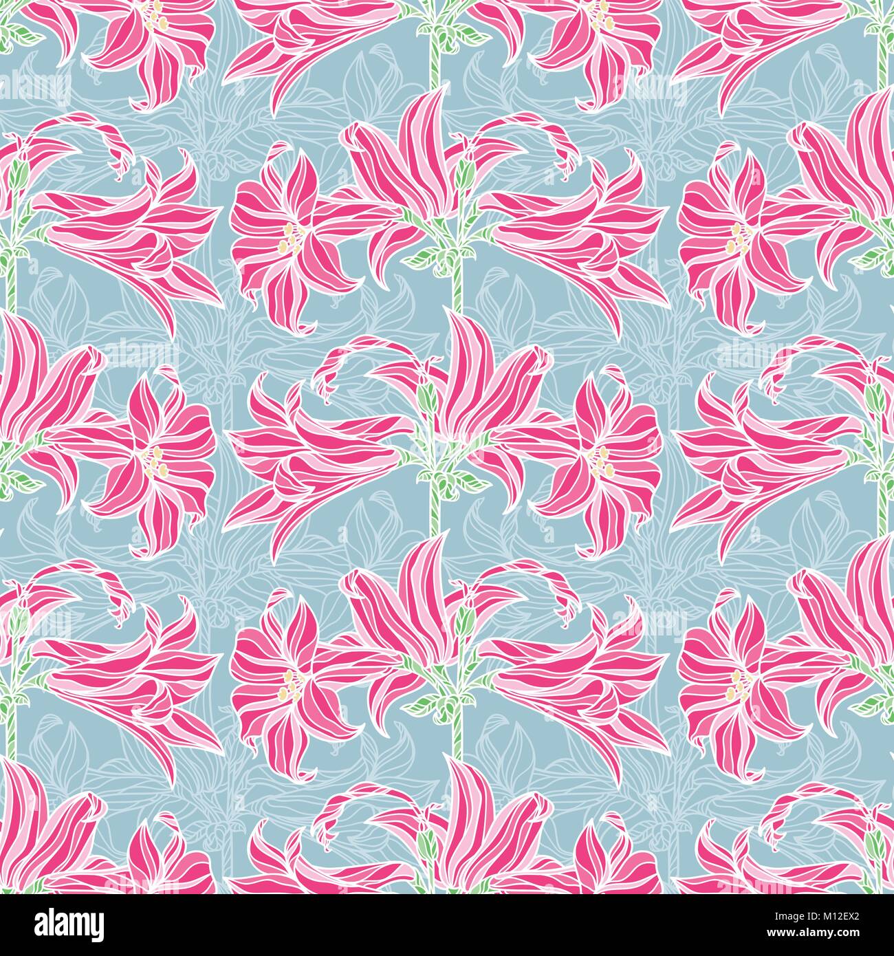 Vector seamless pattern with flowers Stock Vector Image & Art - Alamy