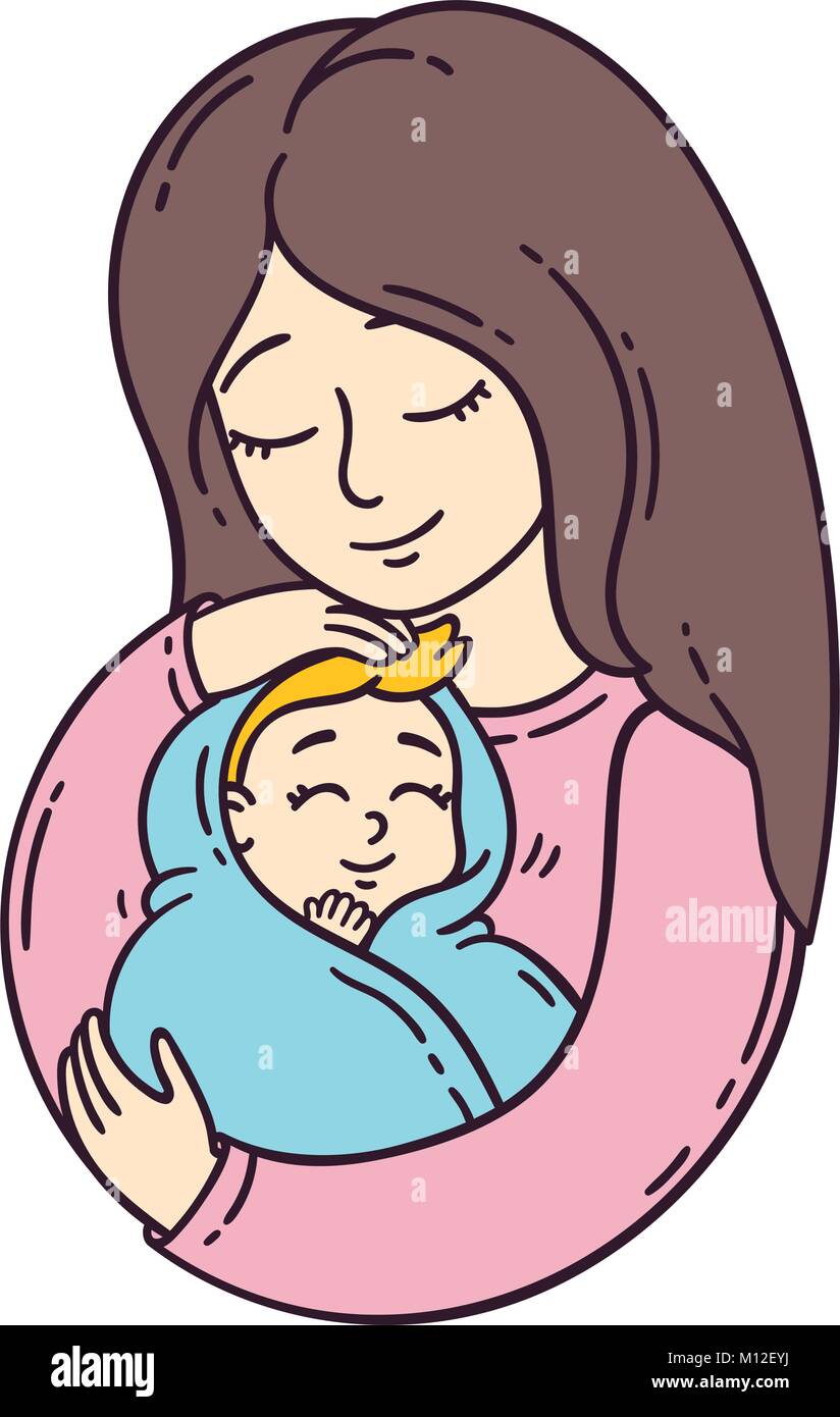 mother and child sketch - Clip Art Library
