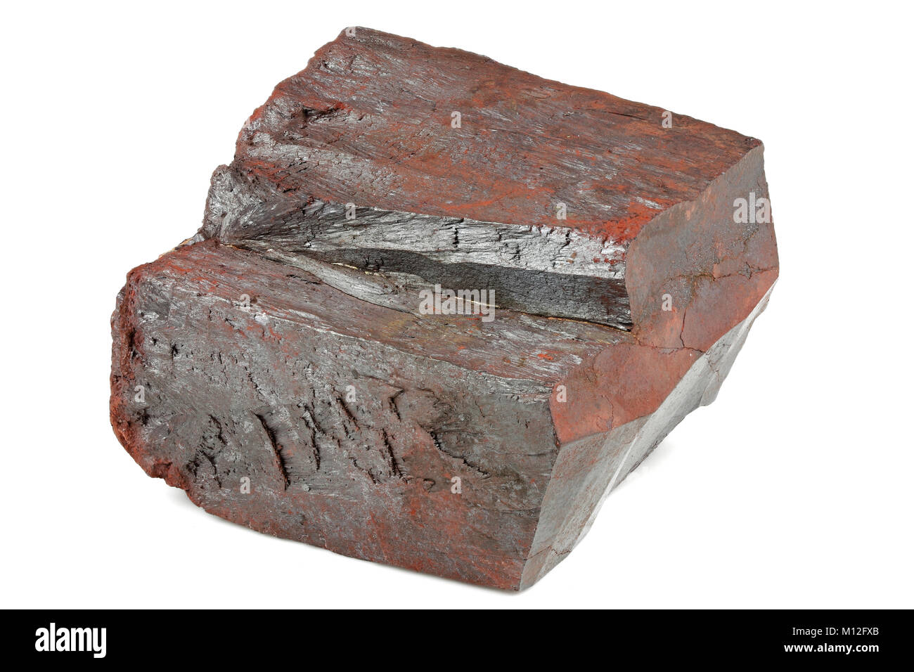 hematite (iron ore) from Morocco isolated on white background Stock Photo