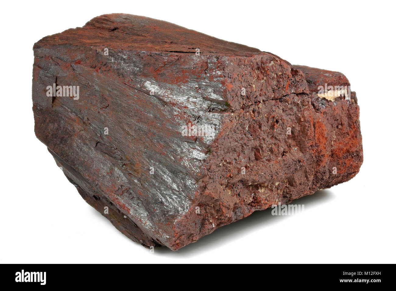 hematite (iron ore) from Morocco isolated on white background Stock Photo