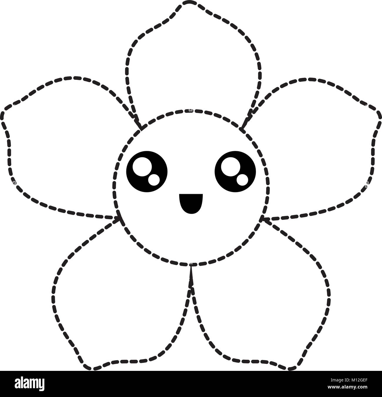 Kawaii Flower Vetor Illustration Stock Vector Image Art Alamy