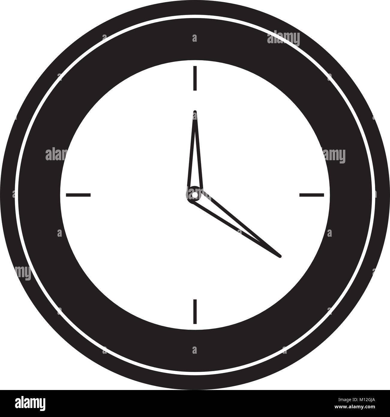 black and white clock vector illustration Stock Vector Image & Art Alamy